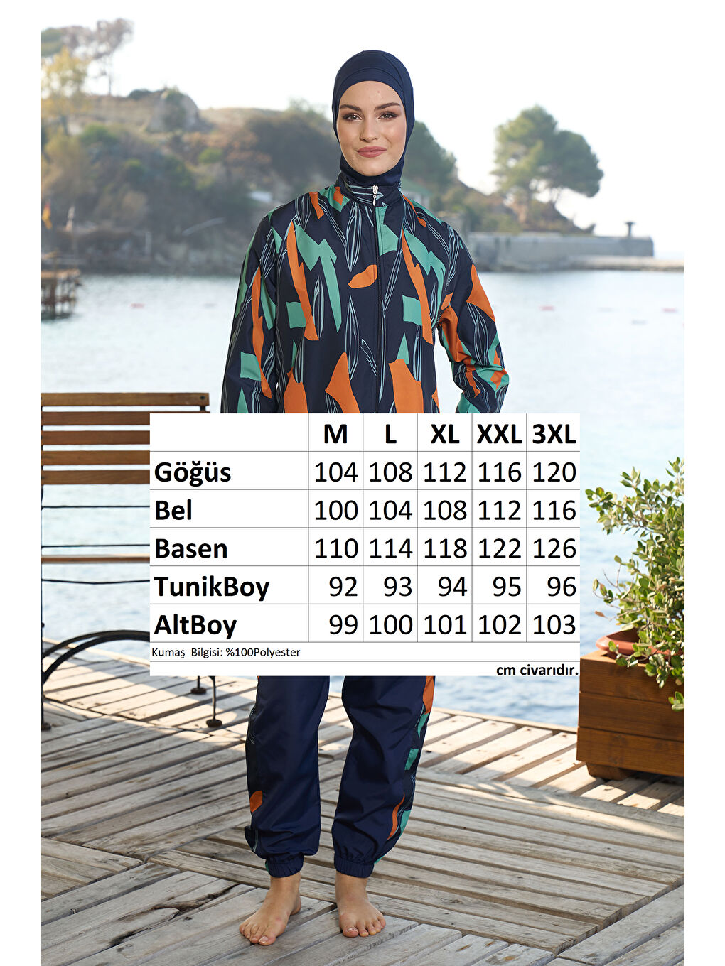 Paraşüt Tam Kapalı Tesettür Mayo 25963 Lacivert-2