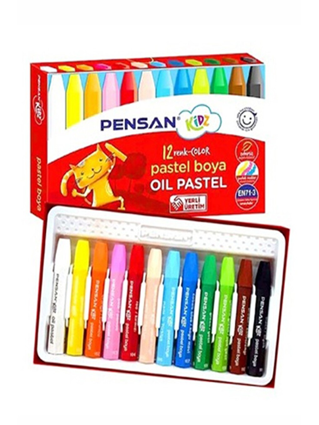 12 Renk Pensan Pastel Boya 35x50 Cm Telli Spralli Resim Defteri Pastel Dağıtma Kalemi 15 Yaprak Resi-1