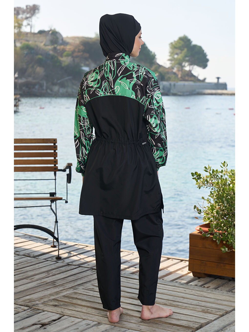 Paraşüt Tam Kapalı Tesettür Mayo 25961 Siyah-1