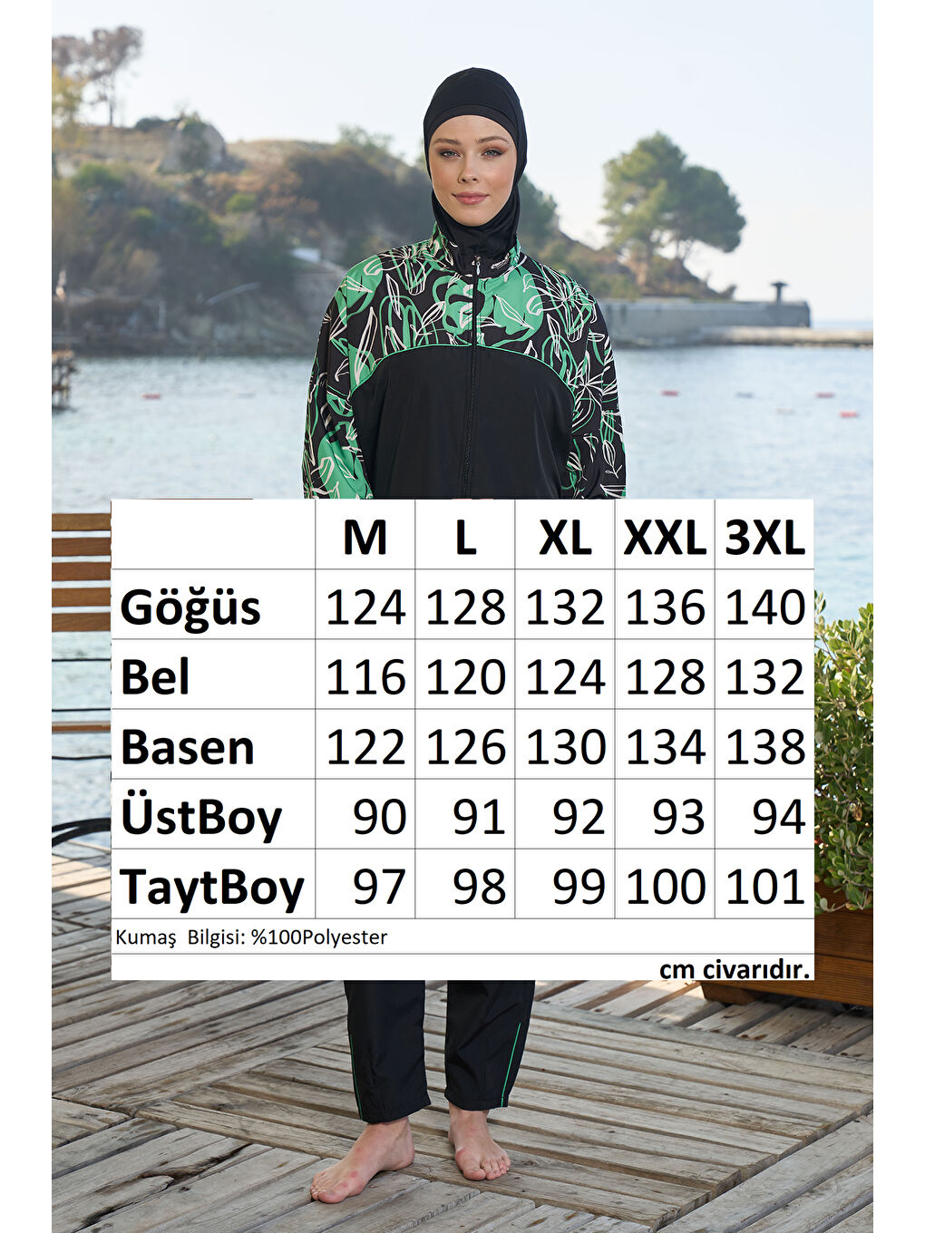 Paraşüt Tam Kapalı Tesettür Mayo 25961 Siyah-2