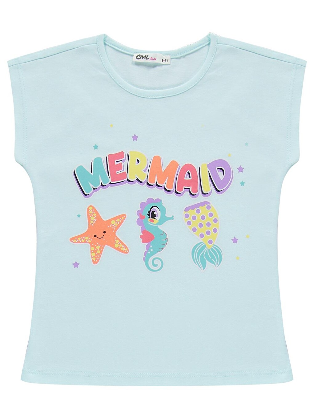 Girls Mermaid Baskılı 6-9 Yaş Pijama Takımı - Yeşil-3