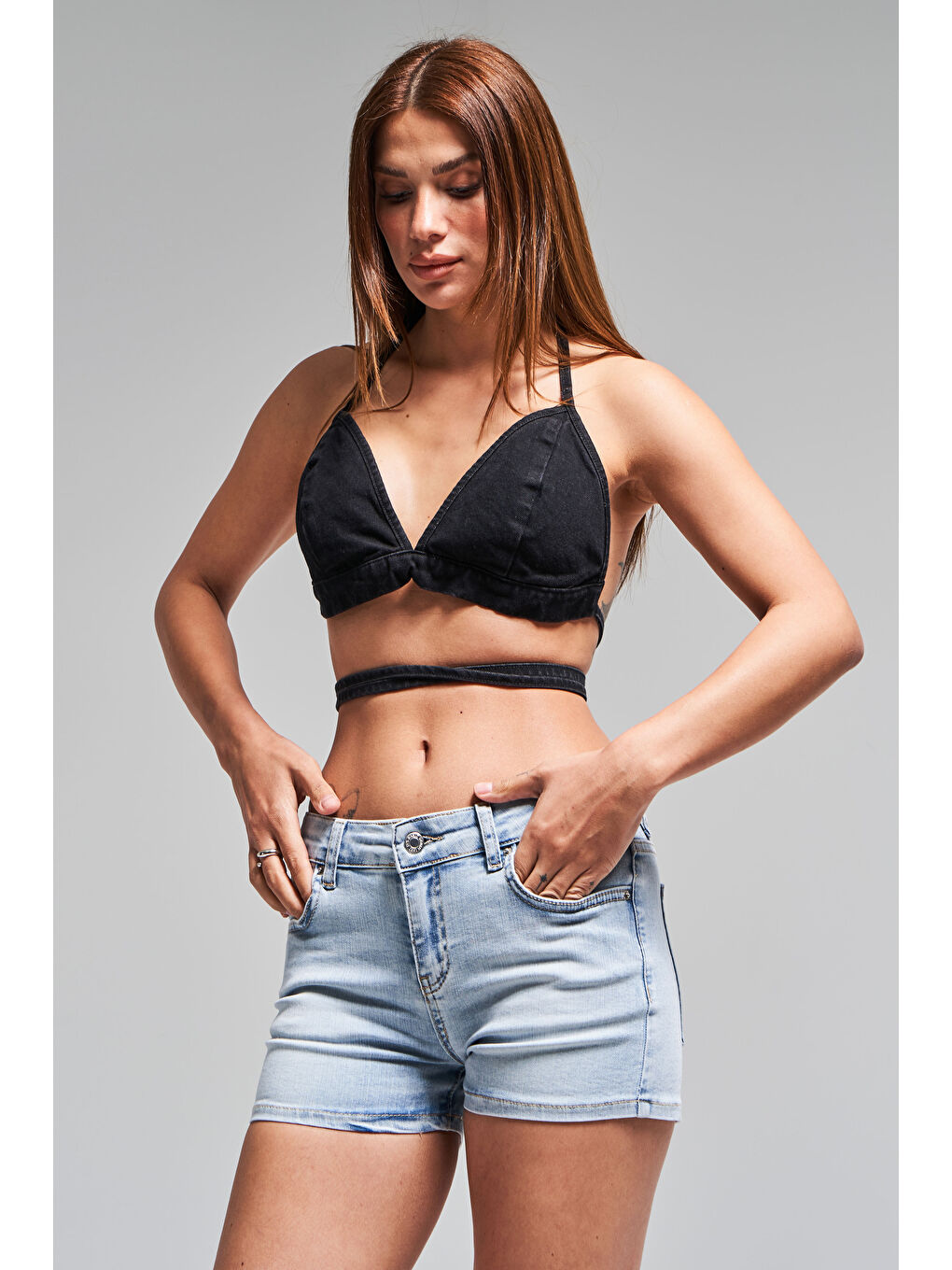 Mavi Kadın Jean Rengi 4s5 3 Mini Boy Ful Esnek Elastanlı Kumaş Denim Şort