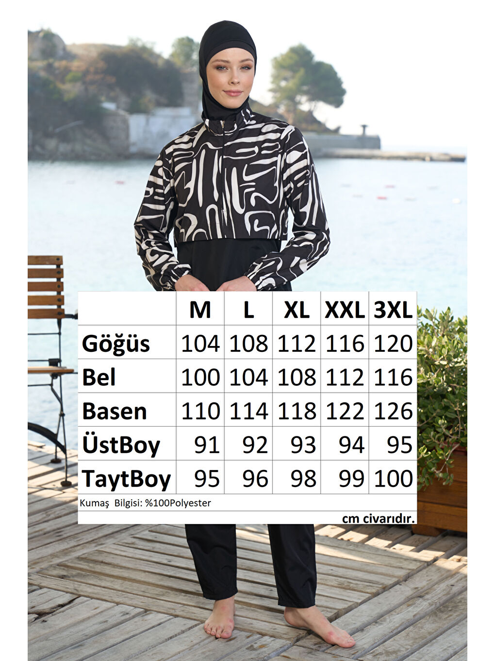 Paraşüt Tam Kapalı Tesettür Mayo 25975 Siyah-2