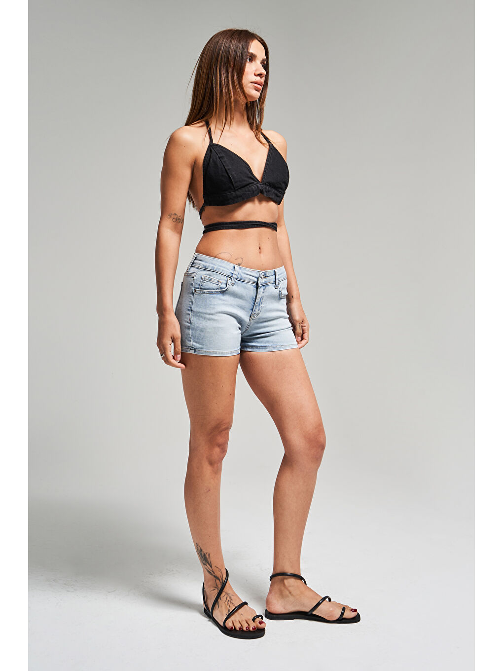 Mavi Kadın Jean Rengi 4s5 3 Mini Boy Ful Esnek Elastanlı Kumaş Denim Şort-3