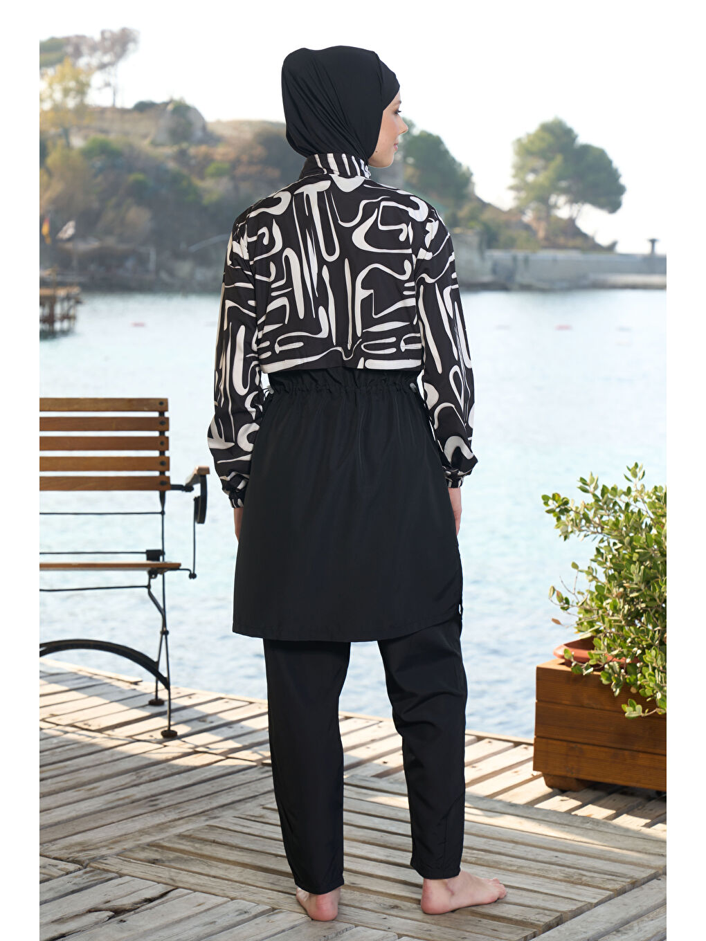 Paraşüt Tam Kapalı Tesettür Mayo 25975 Siyah-3