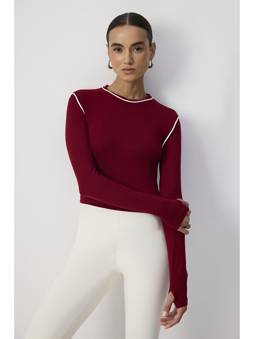 Bordo Kontrast Biyeli Body-1