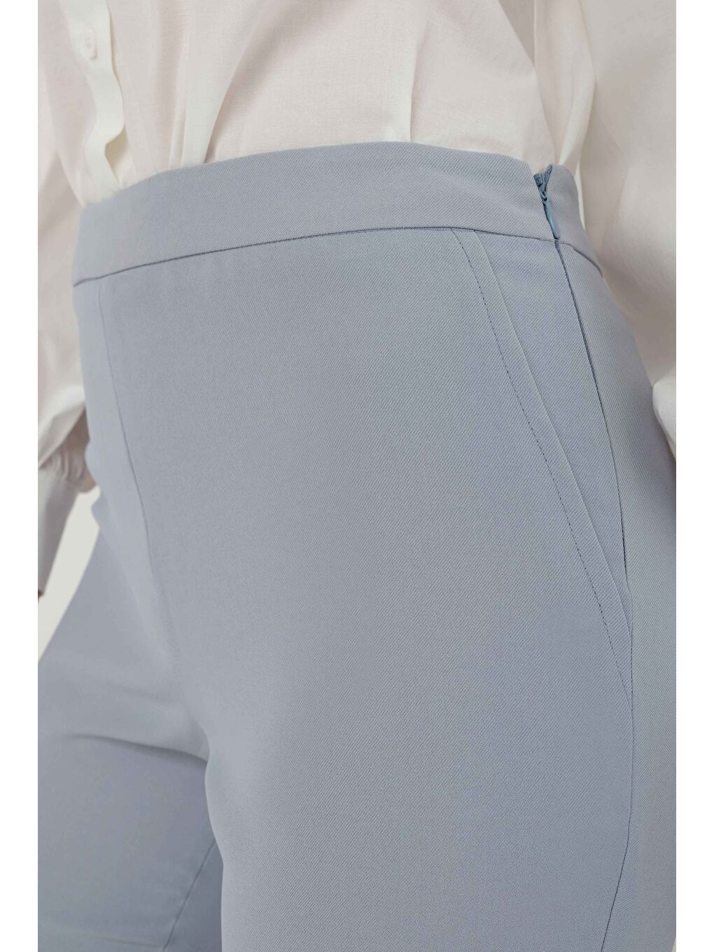 İspanyol Paça Pantolon Gri-3