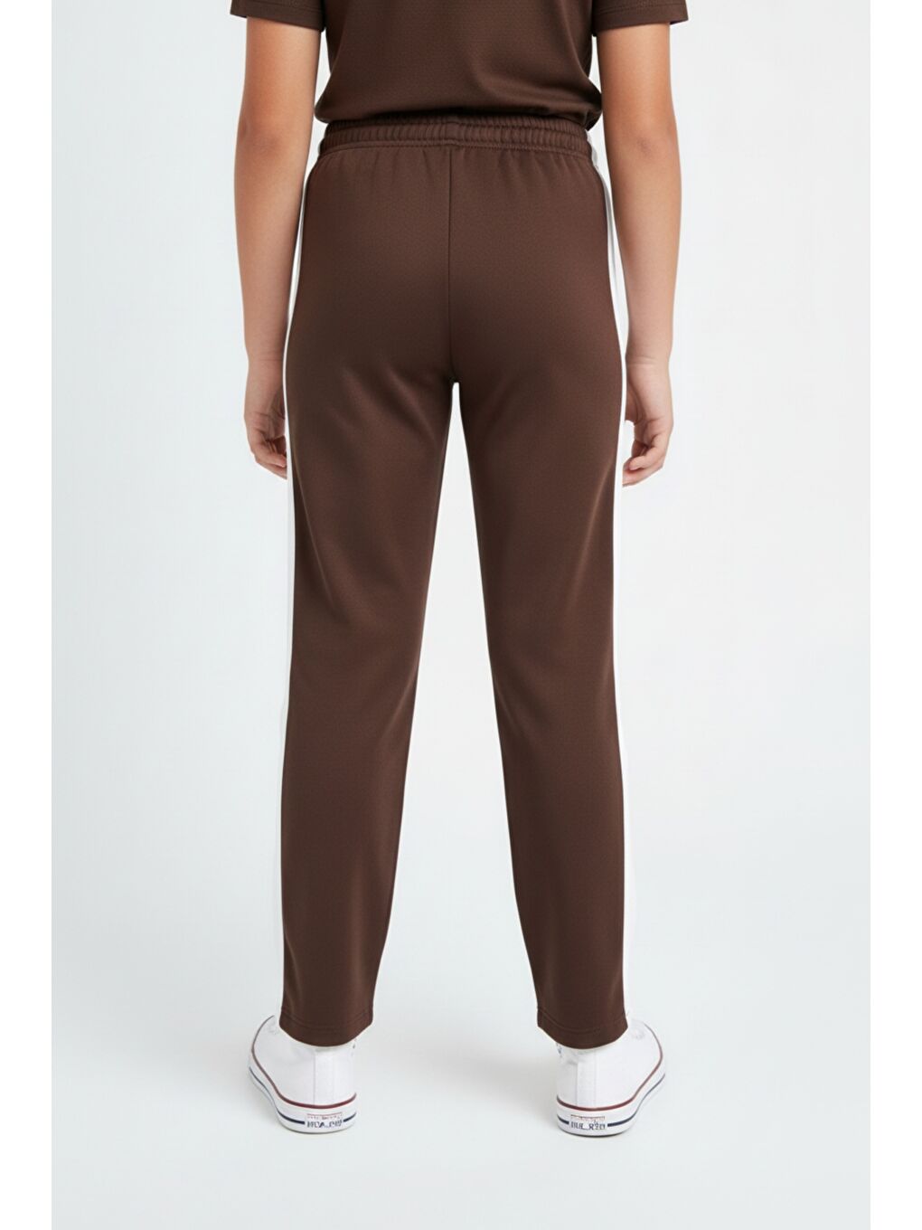 Ekru Kız Çocuk  Yanları Şeritli Düğmeli Düz Paça Cepli Pantolon  14253-3