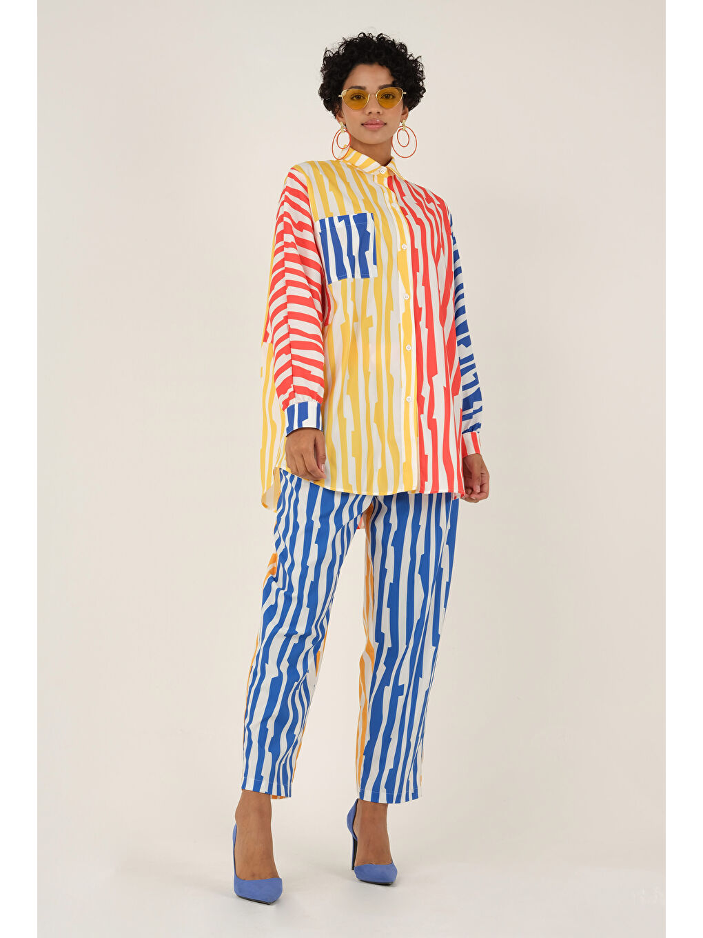 Karışık Karma Renk Pantolon-4