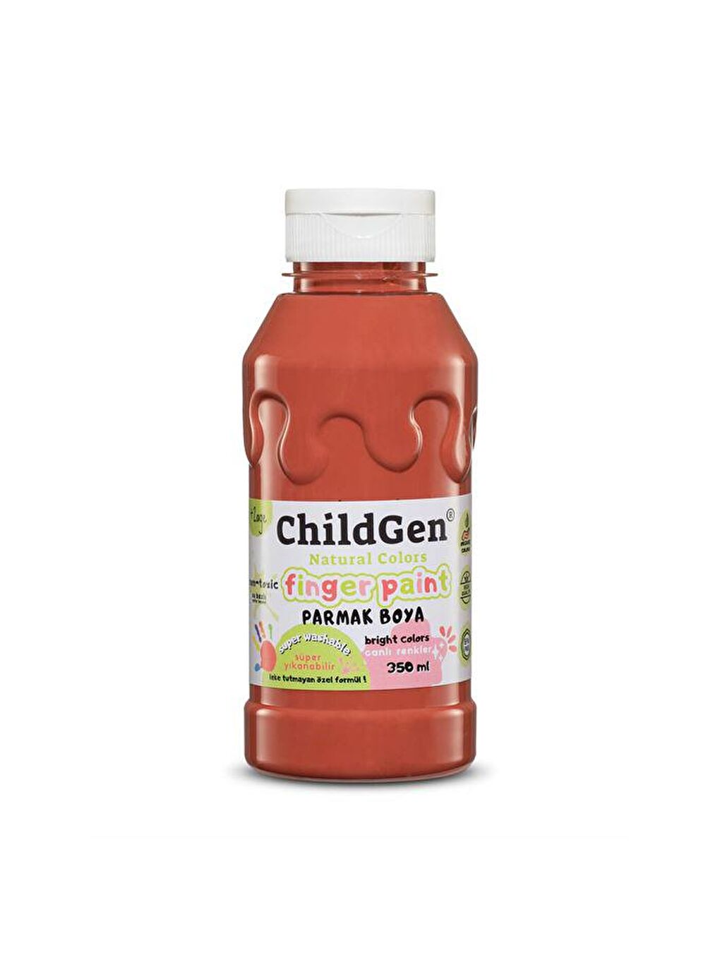 ChildGen Kahverengi Süper Yıkanabilir Parmak Boya 350ml - Kahverengi