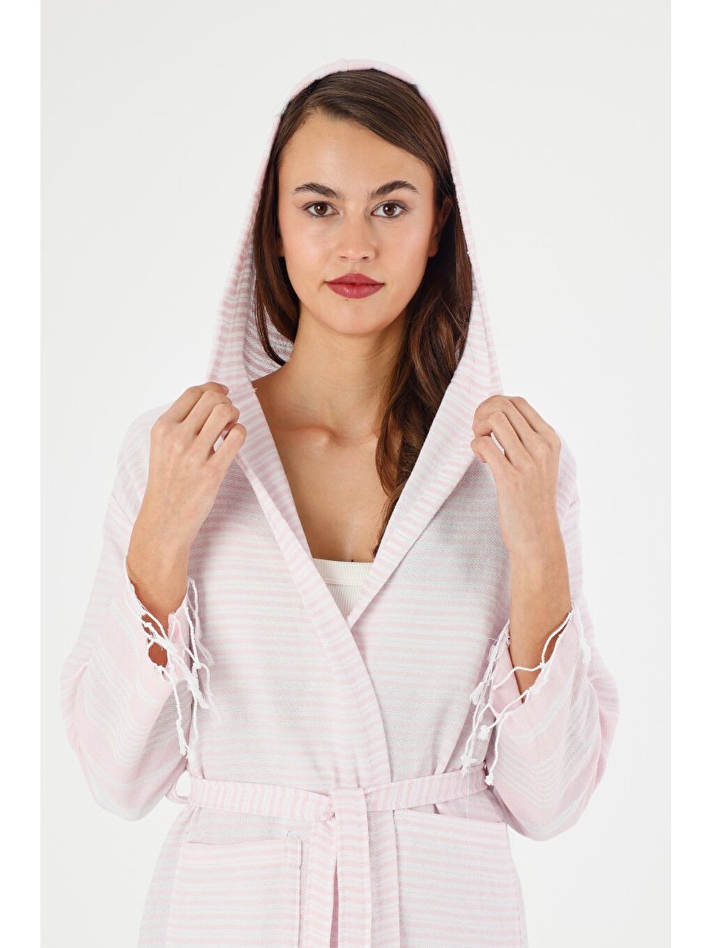 Pembe Katya Peştemal Bornoz Banyo ve Plaj Elbisesi-2