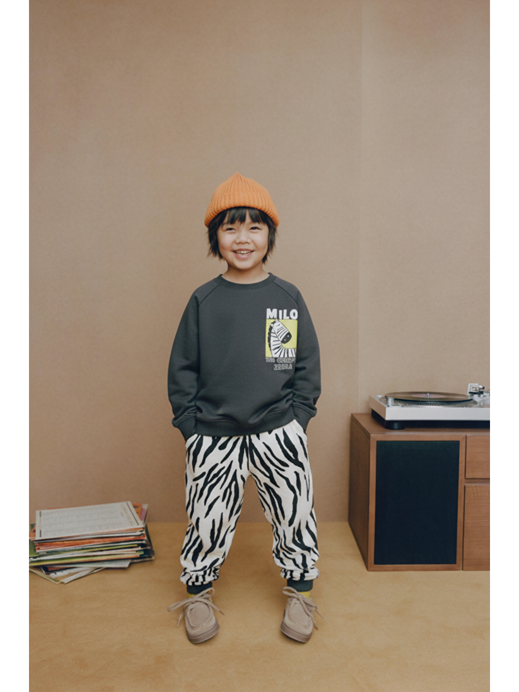 Karışık Erkek Çocuk Pamuklu Milo Zebra Desenli Eşofman Takımı
