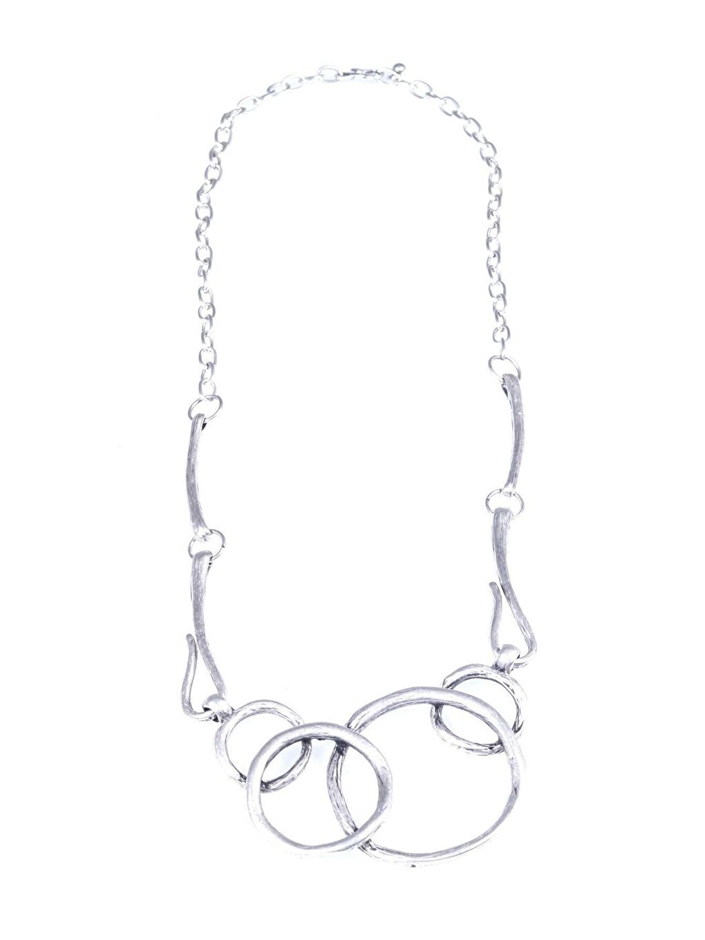 Gri KADIN ANTİK GÜMÜŞ KAPLAMA BOHEM KOLYE