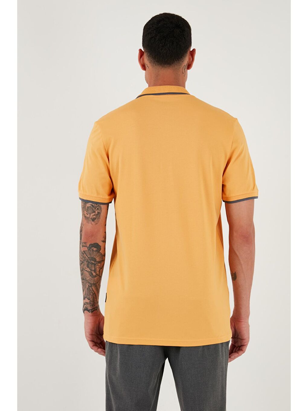 Buratti Hardal Sarı Pamuklu Regular Fit Polo Yaka T Shirt 5902063 - 4