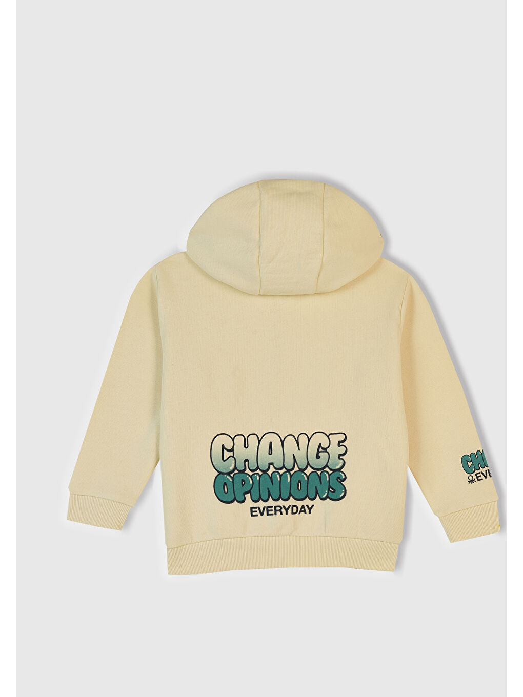 Ekru Erkek Çocuk Krem Baskılı Fermuarlı Kapüşonlu Relaxed Fit Sweatshirt-2