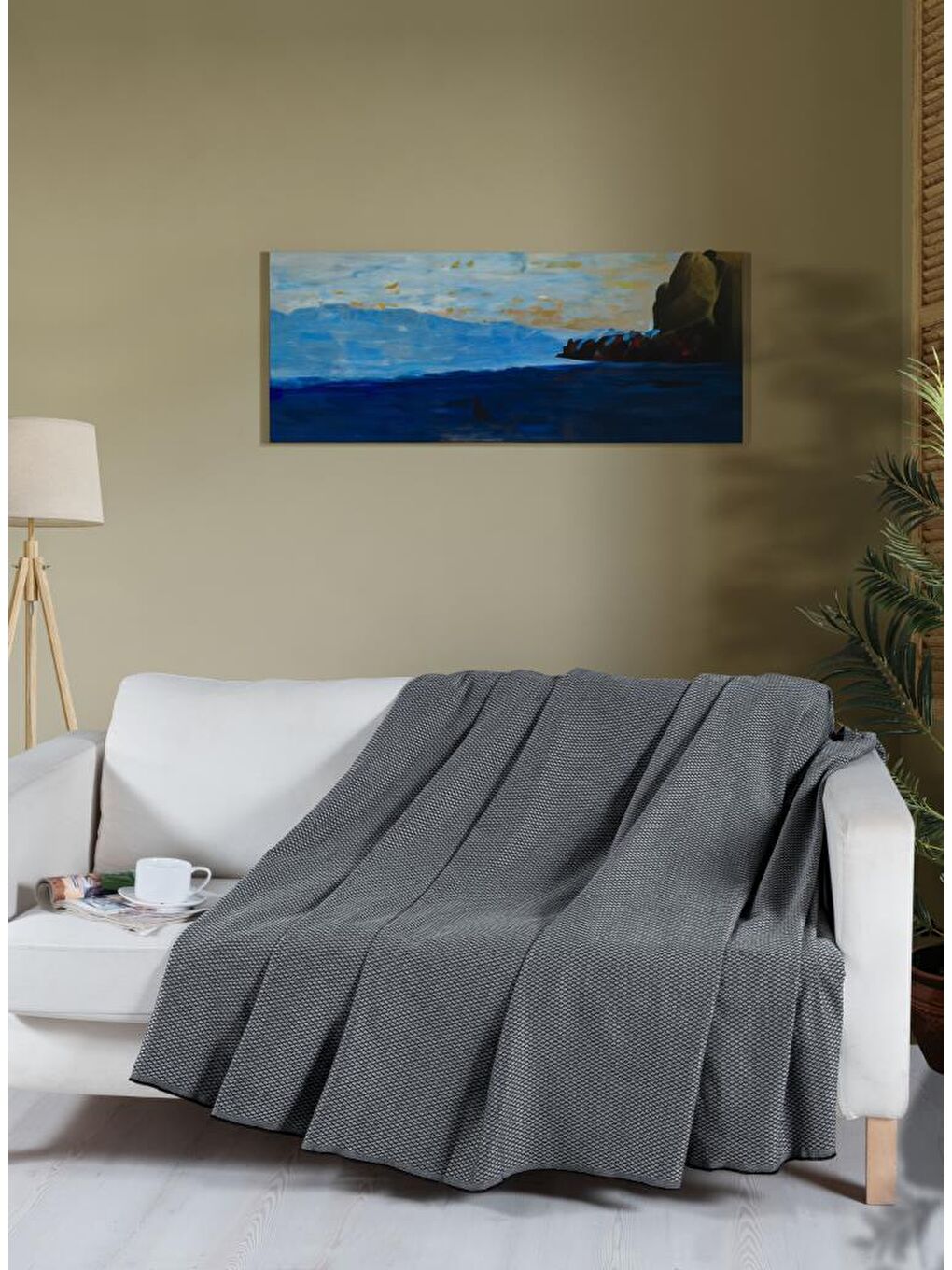 Antrasit Macar Koltuk Örtüsü Kılıfı 170 x 230 cm