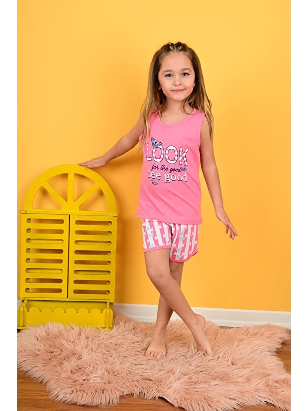 Kız Çocuk Askılı Pijama Takımı Look See Good Pembe