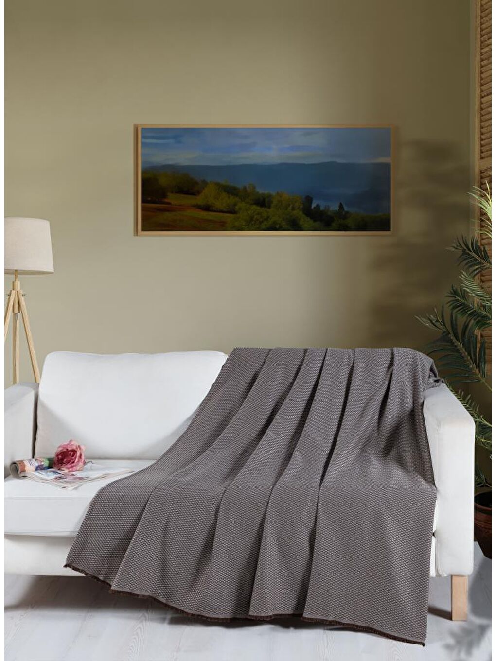 Kahverengi Macar Koltuk Örtüsü Kılıfı 170 x 230 cm