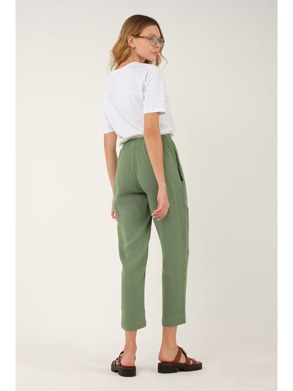 Müslin Pantolon Yeşil-3