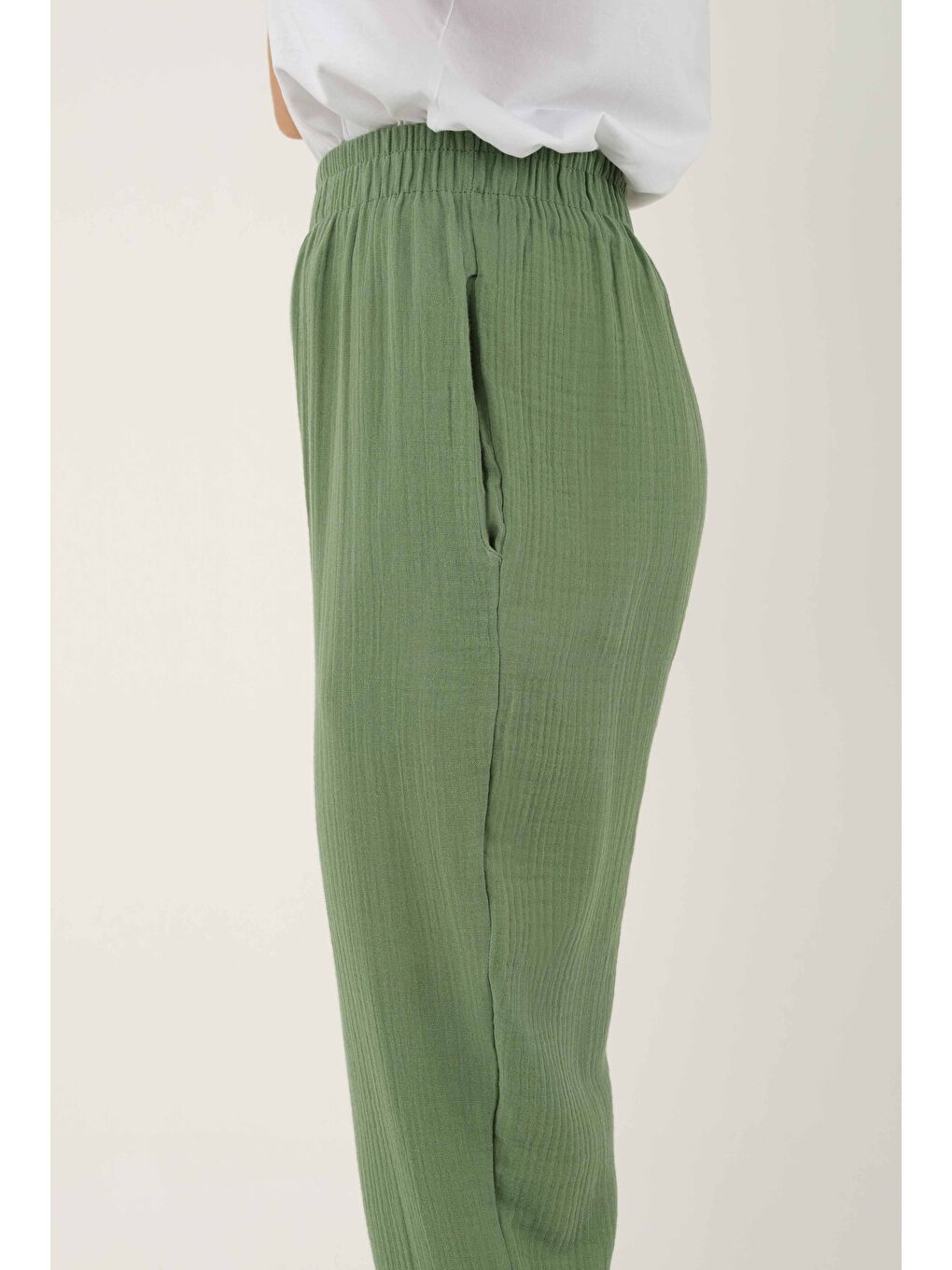 Müslin Pantolon Yeşil-4