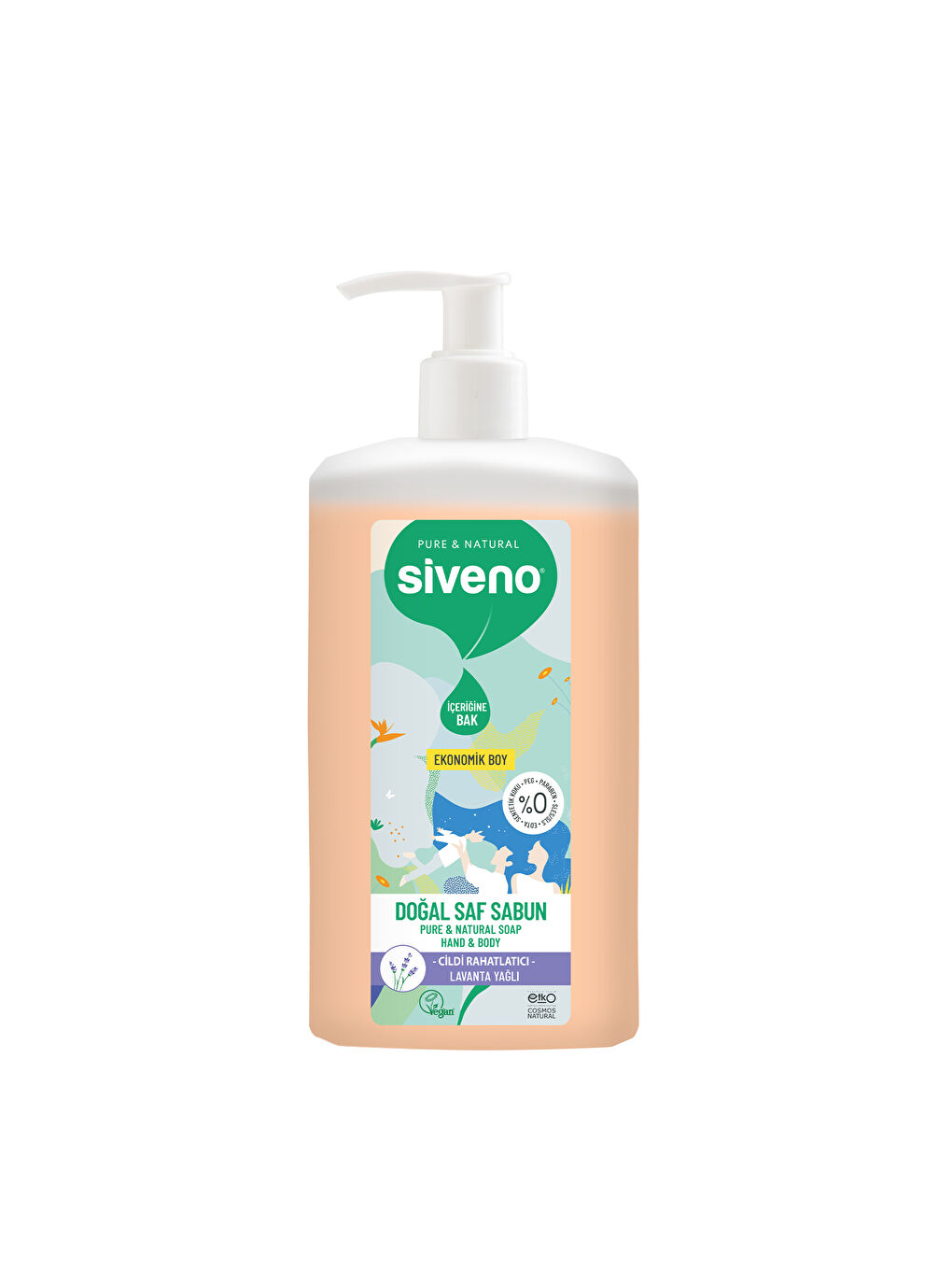 Siveno %100 Doğal Sıvı Kastil Sabun Lavanta Yağlı Cildi Rahatlatıcı Nemlendirici Bitkisel Vegan 1000 ml - 3