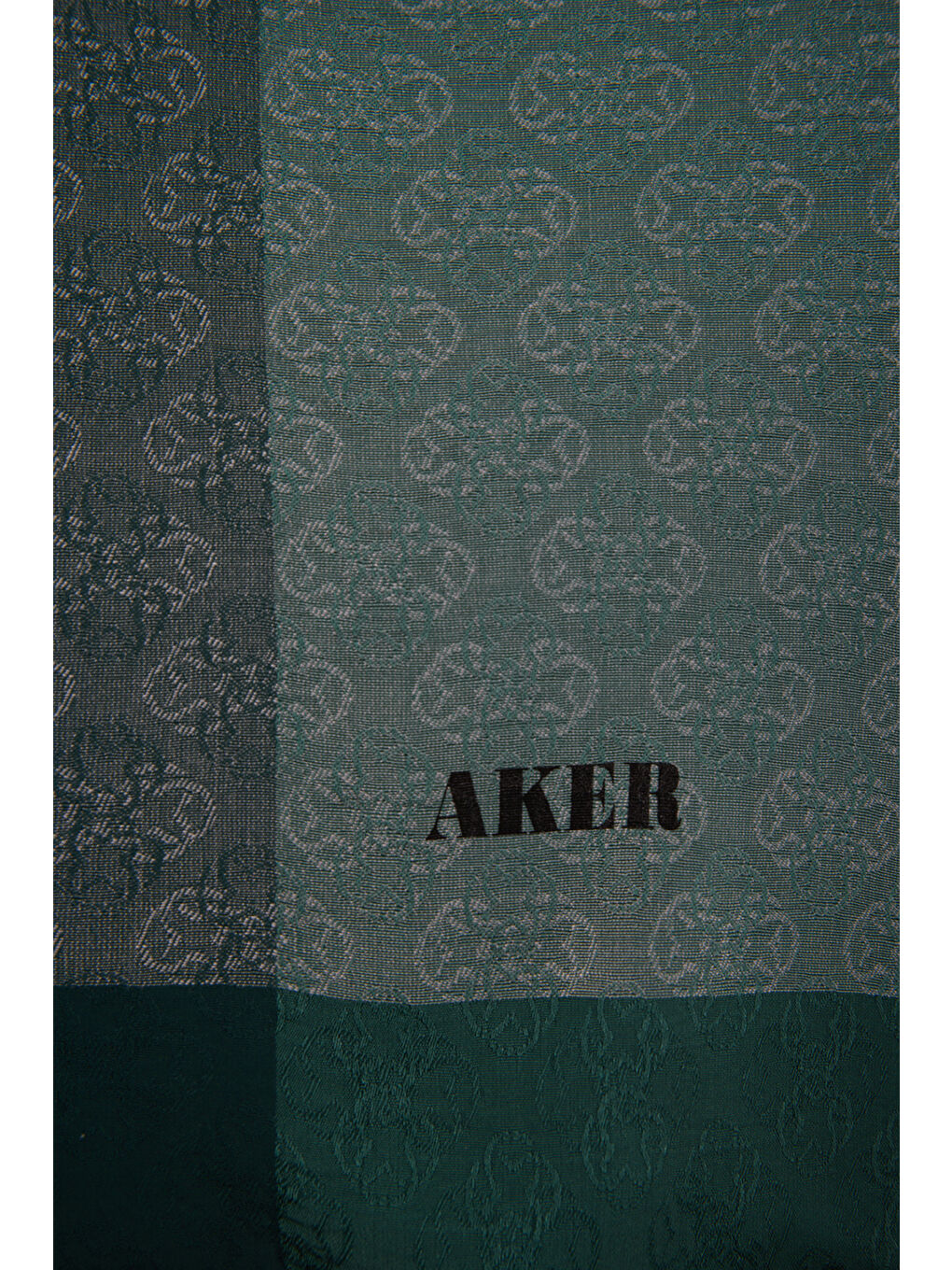 Yeşil 75X190 Cm Monogram Jakar Şal-1