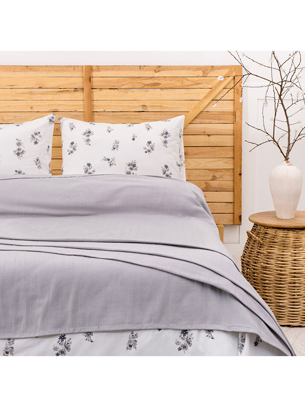 Home Hera Çift Kişilik Pike Takımı 4 Parça-Gri-1