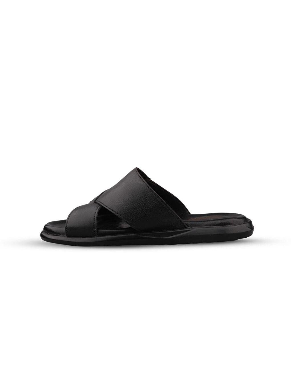 Erkek G&#252;nl&#252;k Terlik - Siyah, Deri-3