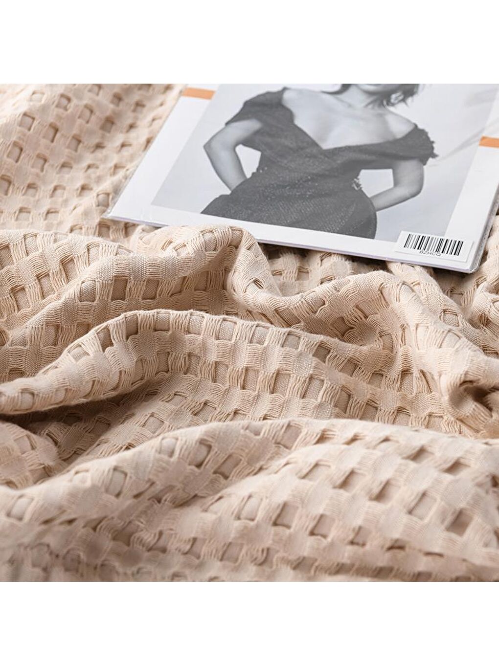 Kahverengi Havuzlu Pike Pamuklu Çift Kişilik 220x240 cm-1