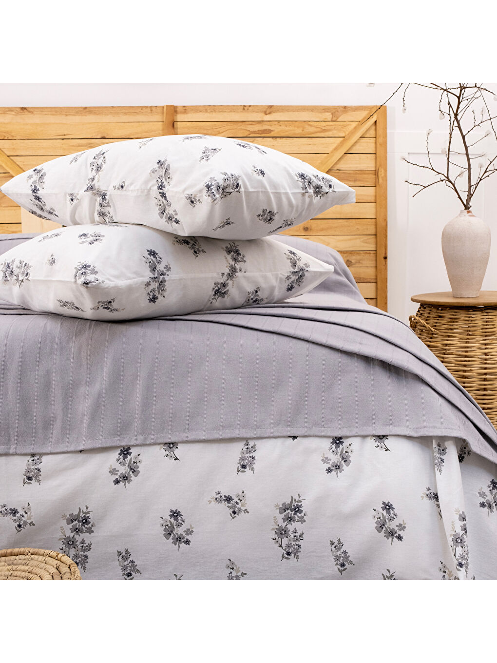 Home Hera Çift Kişilik Pike Takımı 4 Parça-Gri-2