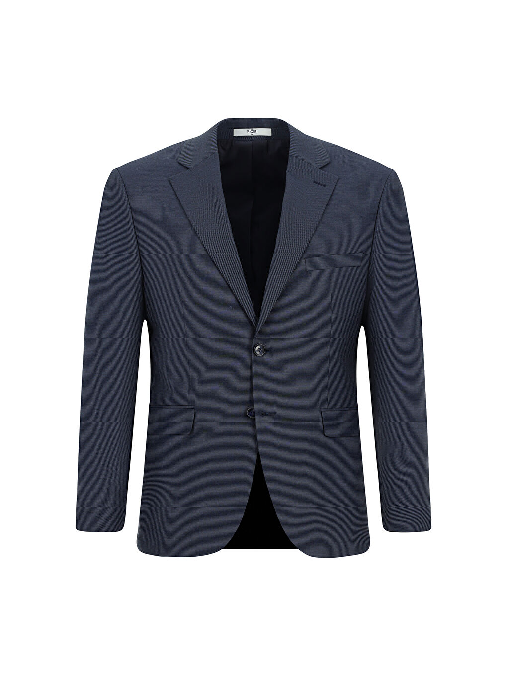 Lacivert Relaxed Fit Rahat Kesim Klasik Ekose Takım Elbise-1