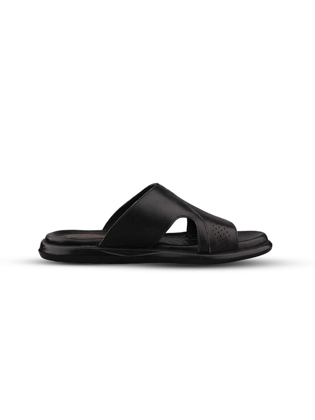 Erkek Günlük Terlik - Siyah, Deri-2