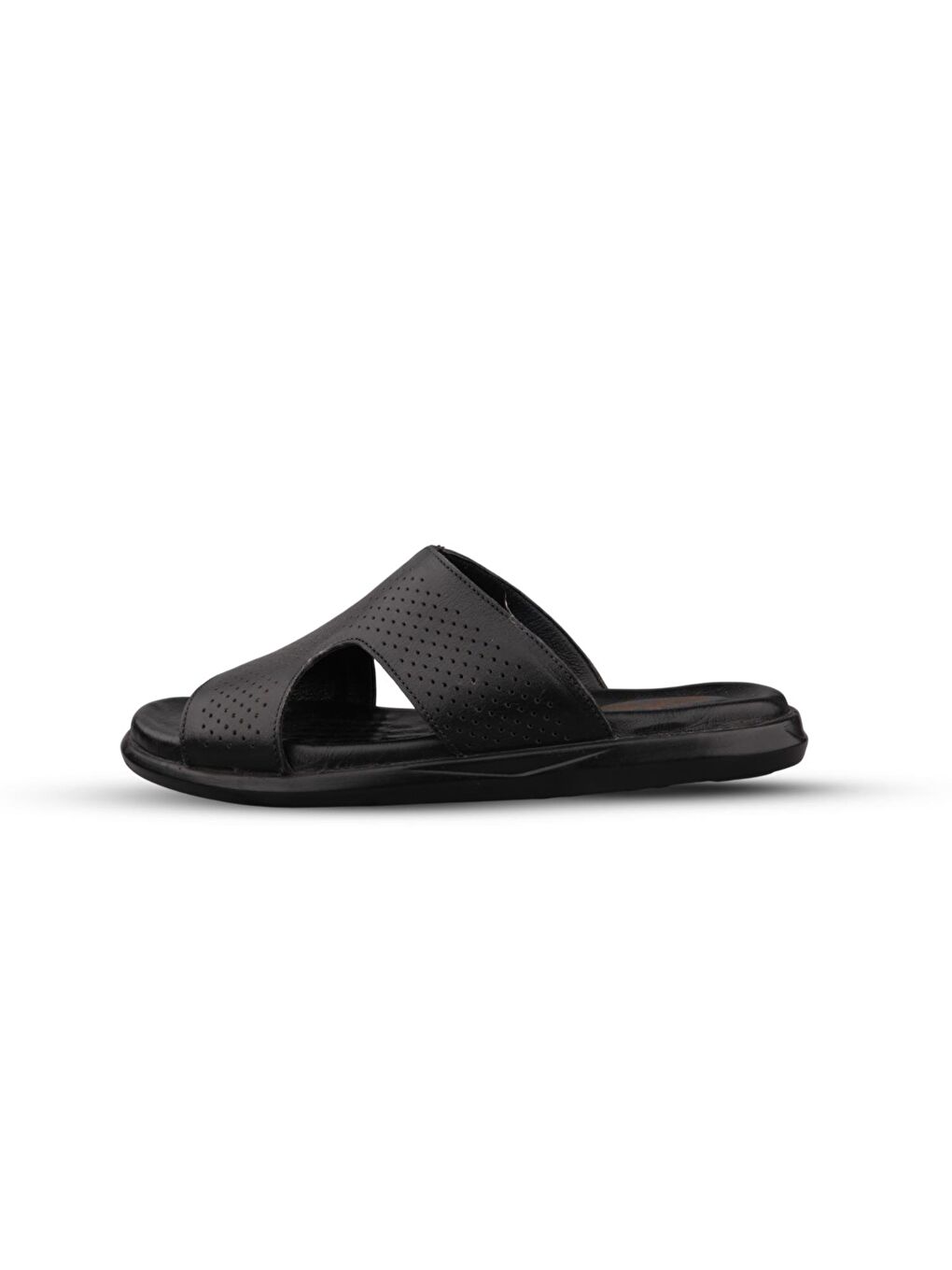 Erkek Günlük Terlik - Siyah, Deri-3