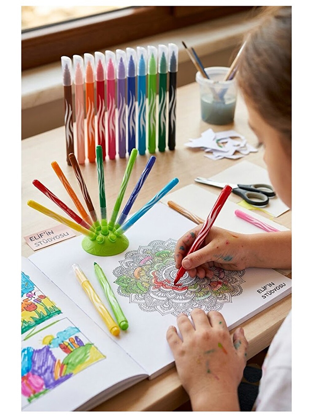 Keçeli Kalem 12 Renk 1 Paket Maped 12 Li Keçeli Kalem Canlı Renkler Standlı İnnovation Jungle Color-1