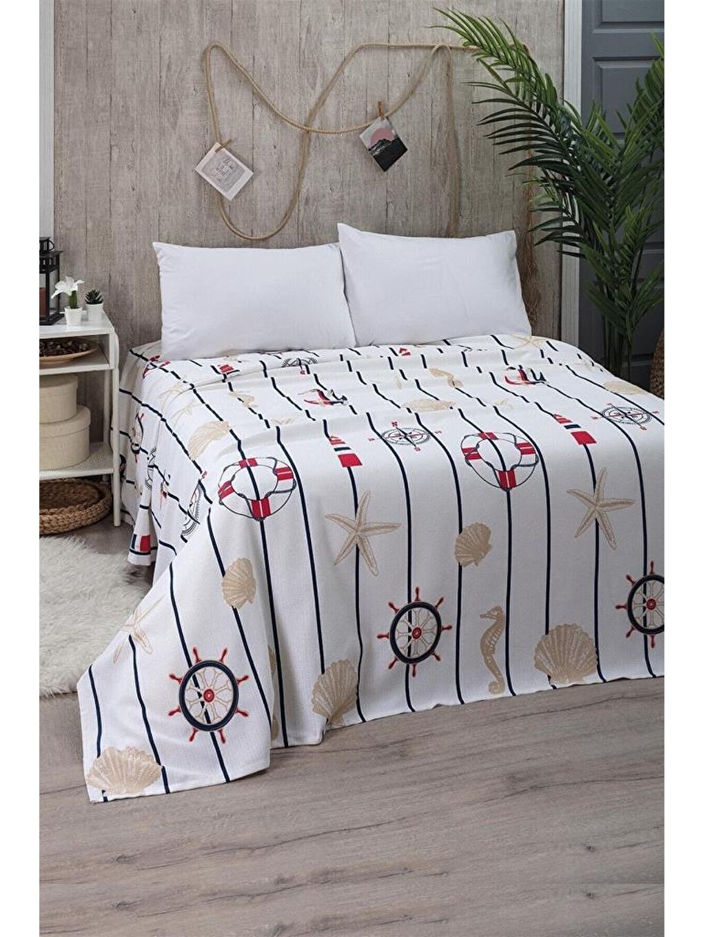 Mavi Battal Boy Desenli Pike 240x260 cm-2