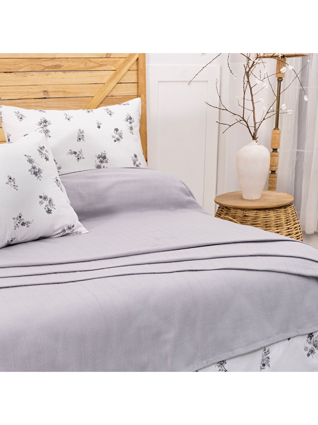 Home Hera Çift Kişilik Pike Takımı 4 Parça-Gri-3