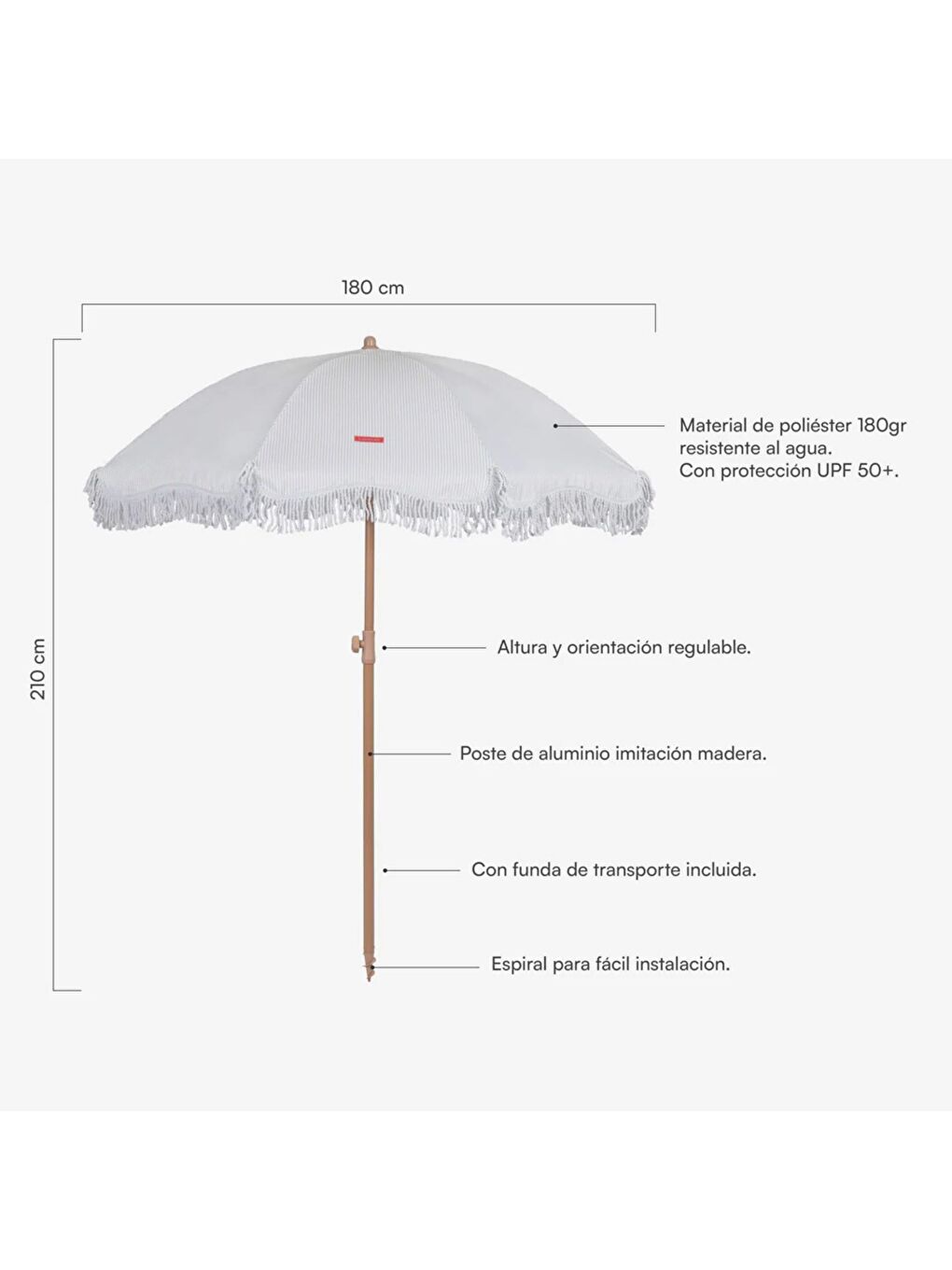 Marion Plaj ve Bahçe Şemsiyesi Bej-1