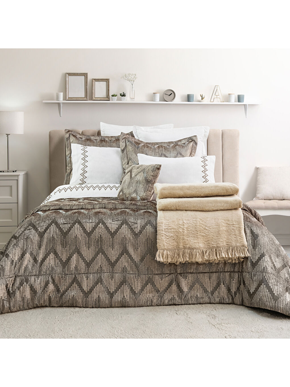 Kahverengi Bianca Çeyiz Seti 11 Parça-Cappucino