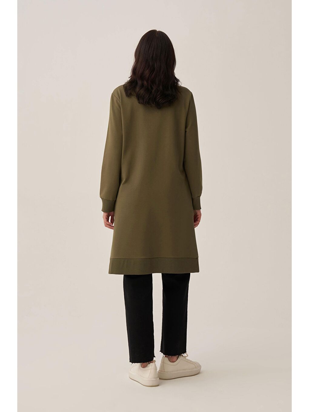 Haki-Taş İşlemeli Pamuklu Tunik-3