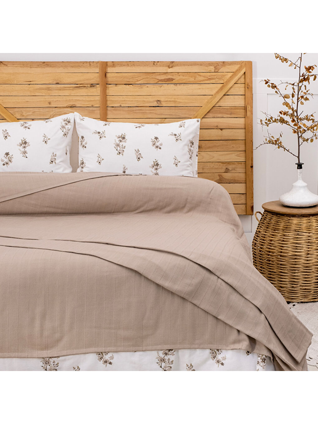 Home Hera Çift Kişilik Pike Takımı 4 Parça-Bej-1