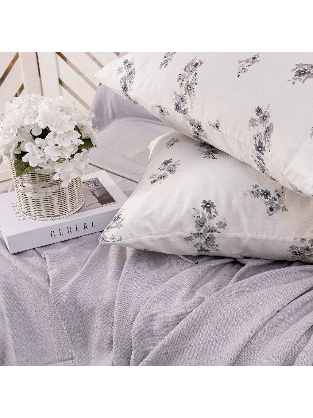 Home Hera Çift Kişilik Pike Takımı 4 Parça-Gri-4