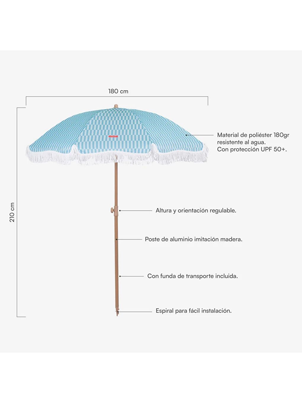 Caramel Plaj ve Bahçe Şemsiyesi Mavi-1