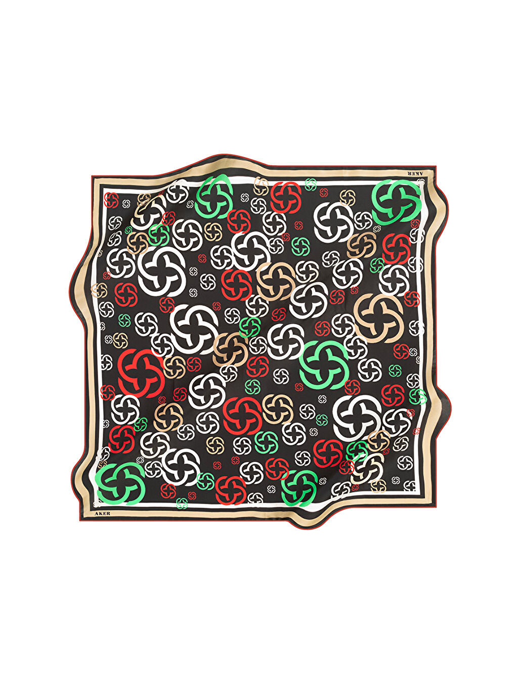 Siyah 90X90 İpek Tivil Eşarp