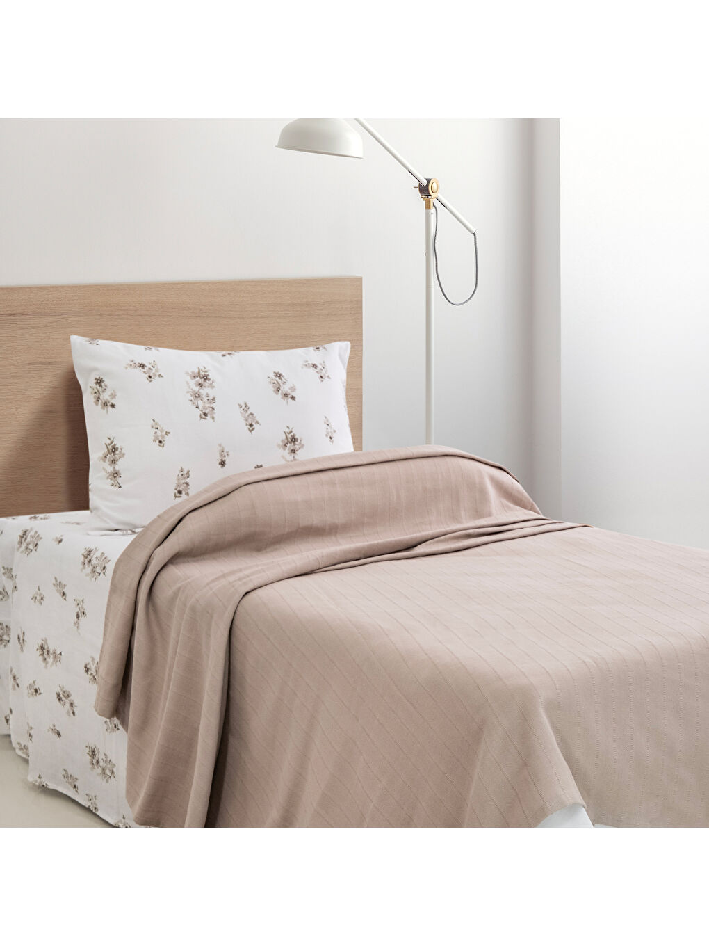 Home Hera Tek Kişilik Pike Takımı 3 Parça-Bej-1