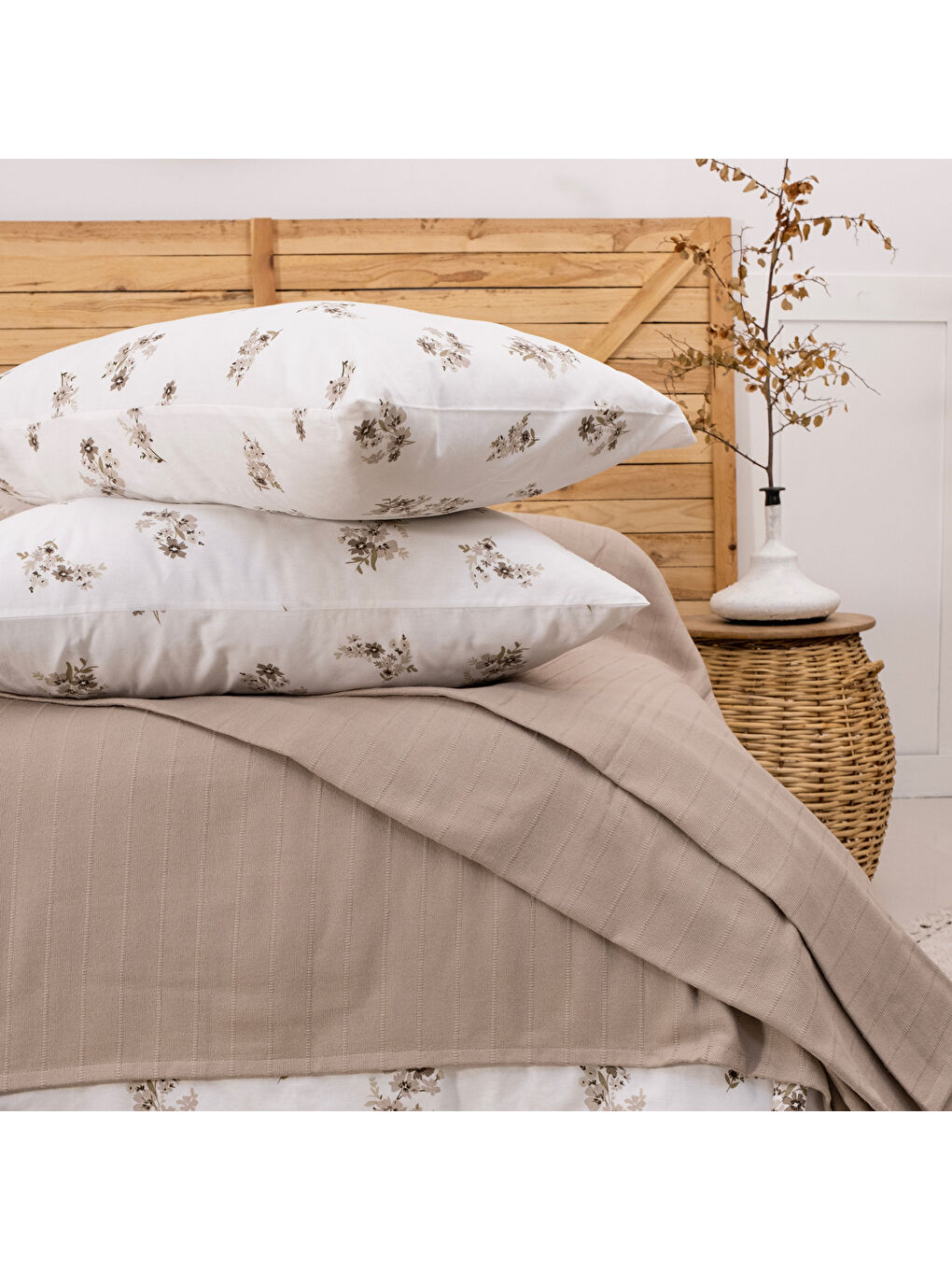 Home Hera Çift Kişilik Pike Takımı 4 Parça-Bej-3