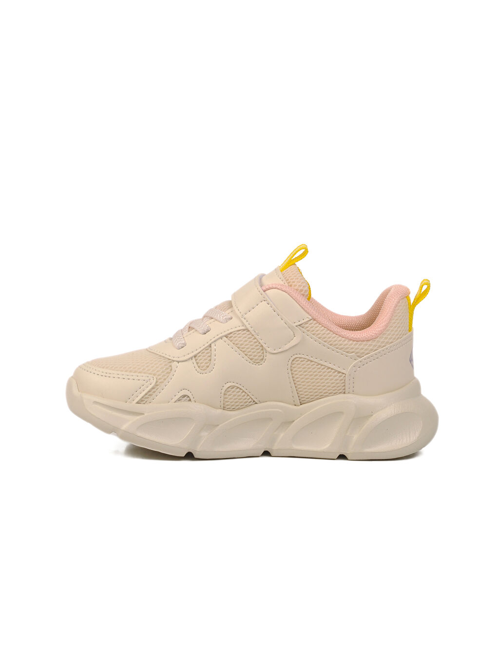 Ekru Krem Cırtlı Hafif Unisex Çocuk Spor Ayakkabı 1884 P-1