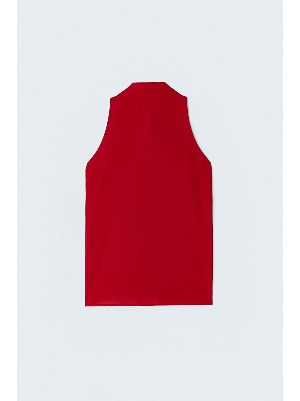Halter Yaka Gömlek - Kırmızı-5