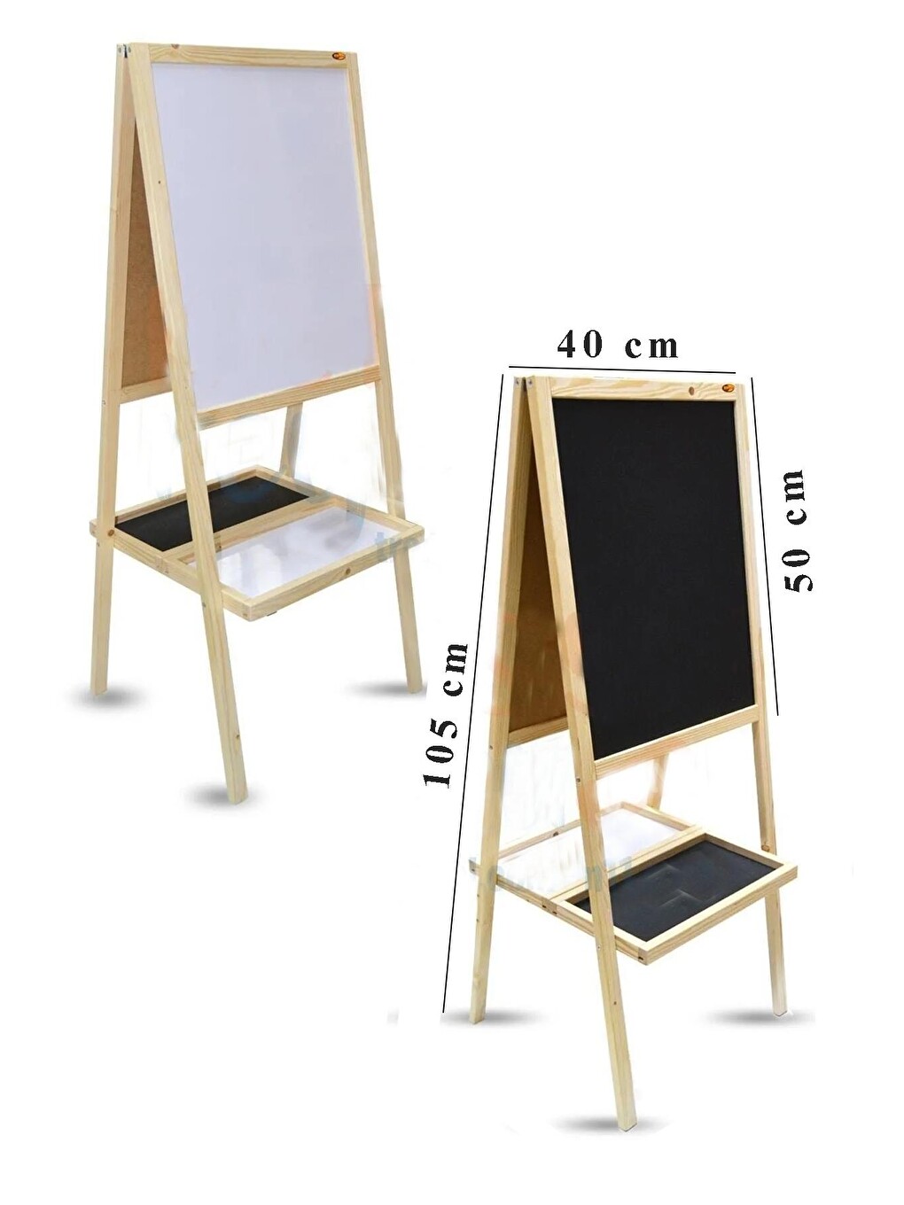 Ayaklı Yazı Tahtası Çift Taraflı 40x50cm 1 Adet 12 Renk Jumbo Keçeli Kalem Çocuk Yazı Tahtası Alıştı-1