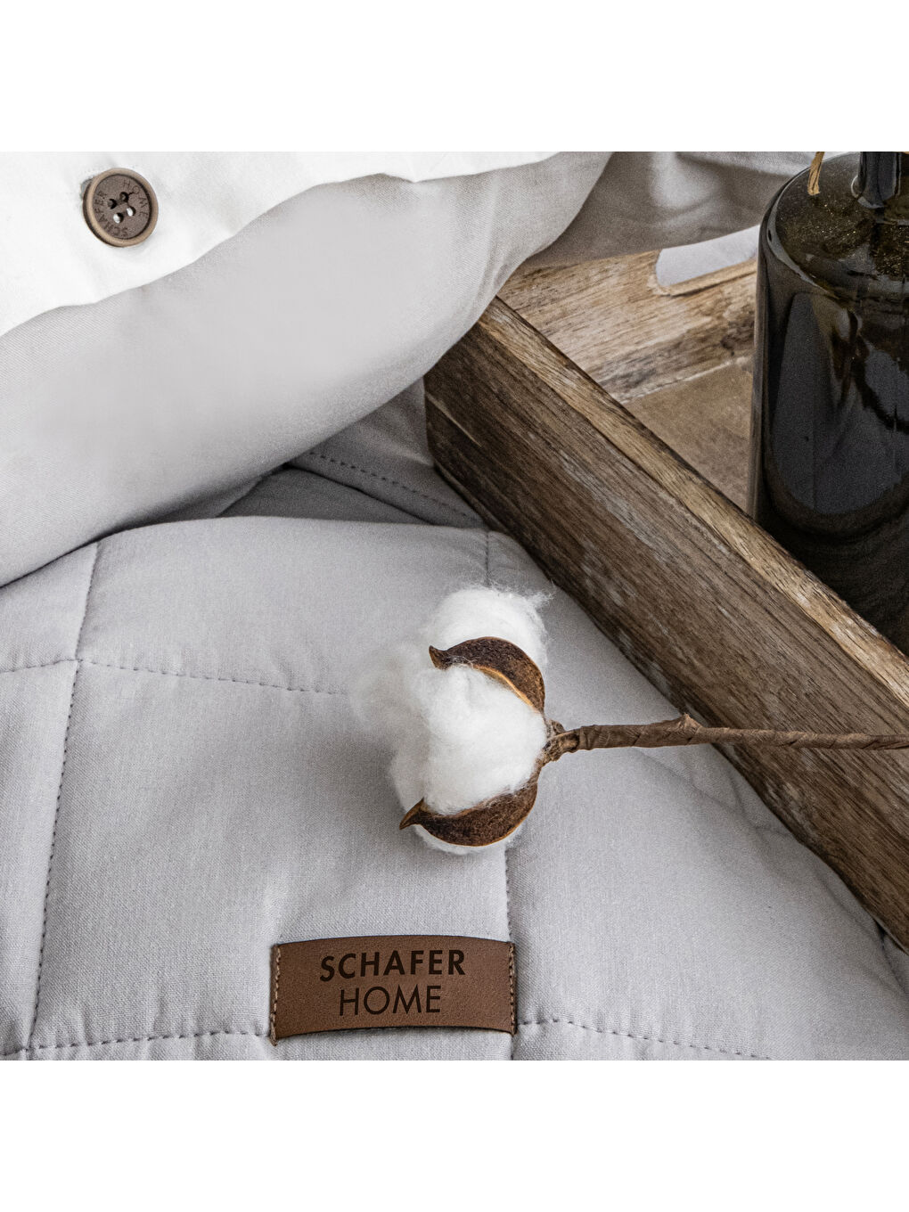 Home Soft Yatak Örtüsü Nevresim Seti 5 Parça-Gri-4