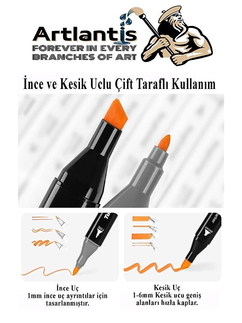 24 Adet Çift Taraflı Marker Kalem Çantalı 1 Paket 24 Renk Touch Markör Çift Uçlu Keçeli Kalem Sanat-1
